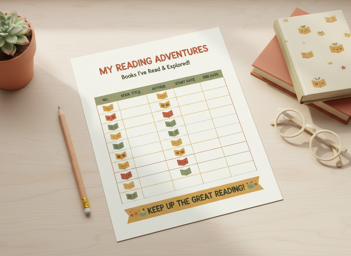 Reading Log Printable preview